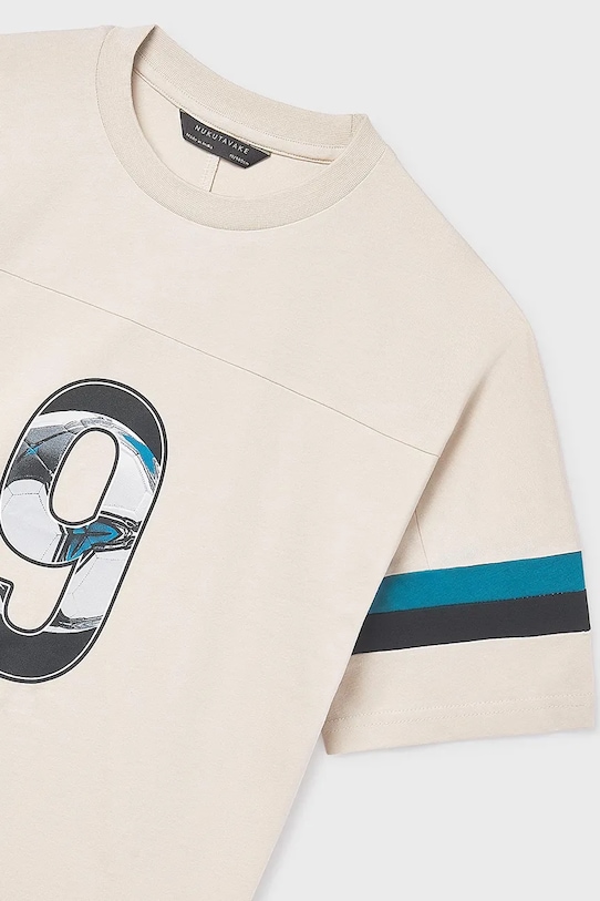 Mayoral t-shirt bawełniany dziecięcy beżowy 6032.7D.Junior.PPY2
