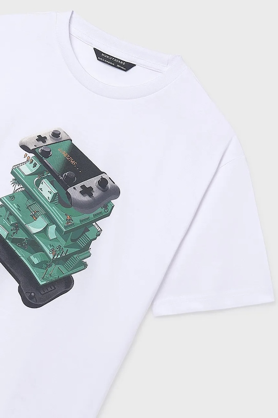 Αγορίστικα Παιδικό βαμβακερό μπλουζάκι Mayoral 6033.7D.Junior.PPY2 λευκό