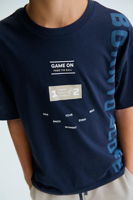 Παιδικό βαμβακερό μπλουζάκι Mayoral 6034.7E.Junior.PPY2 σκούρο μπλε