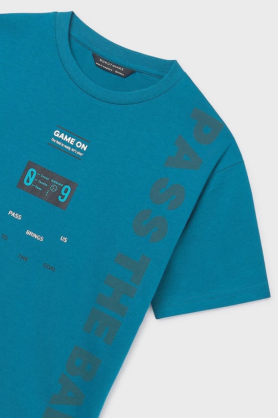 Παιδικό βαμβακερό μπλουζάκι Mayoral τιρκουάζ 6034.7E.Junior.PPY2