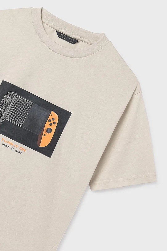 Παιδικό βαμβακερό μπλουζάκι Mayoral μπεζ 6035.7F.Junior.PPY2