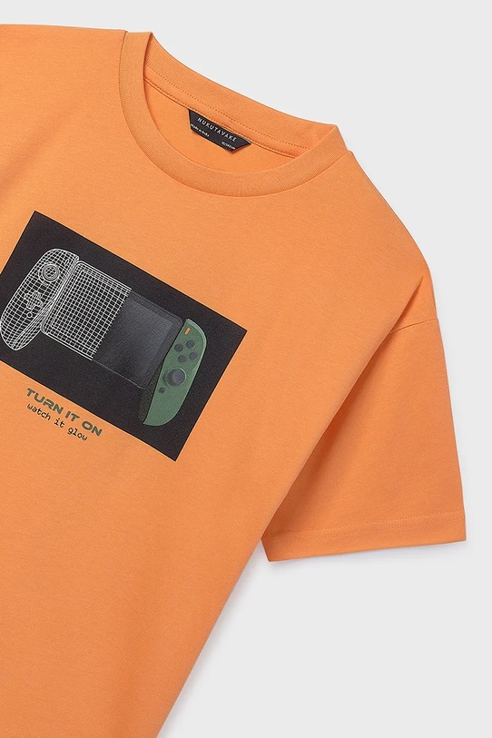 Chłopiec Mayoral t-shirt bawełniany dziecięcy 6035.7F.Junior.PPY2 pomarańczowy