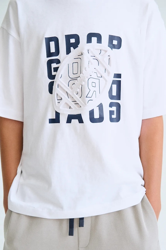 Παιδικό βαμβακερό μπλουζάκι Mayoral 6037.7F.Junior.PPY2 λευκό