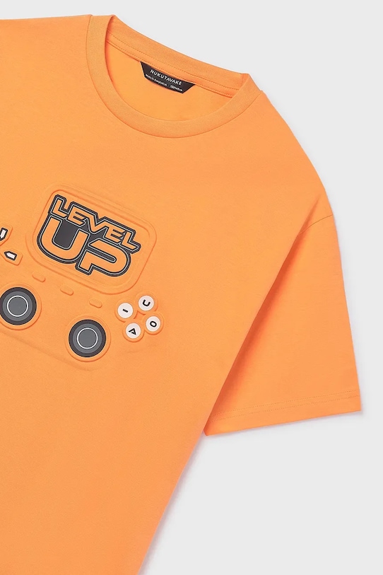 Mayoral t-shirt bawełniany dziecięcy pomarańczowy 6037.7F.Junior.PPY2