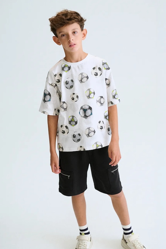 Mayoral tricou de bumbac pentru copii 6038.7F.Junior.PPY2 alb