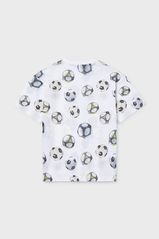 Băieți Mayoral tricou de bumbac pentru copii 6038.7F.Junior.PPY2 alb