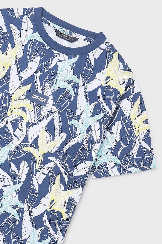 Mayoral t-shirt bawełniany dziecięcy niebieski 6039.7G.Junior.PPY2