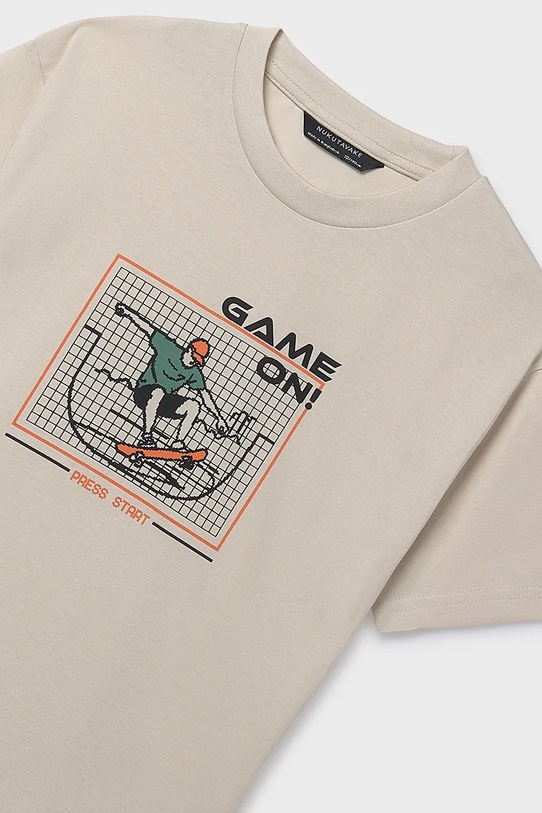 Chłopiec Mayoral t-shirt bawełniany dziecięcy 2-pack 6040.7G.Junior.PPY2 beżowy