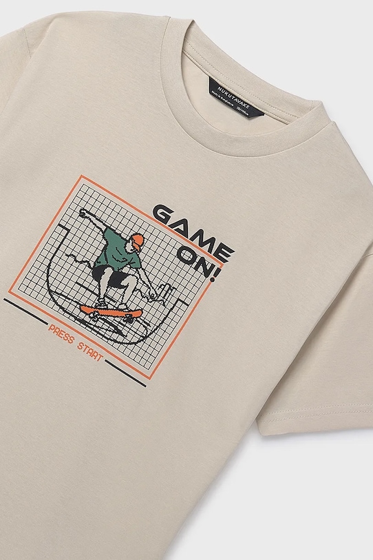 Chłopiec Mayoral t-shirt bawełniany dziecięcy 2-pack 6040.7G.Junior.PPY2 beżowy