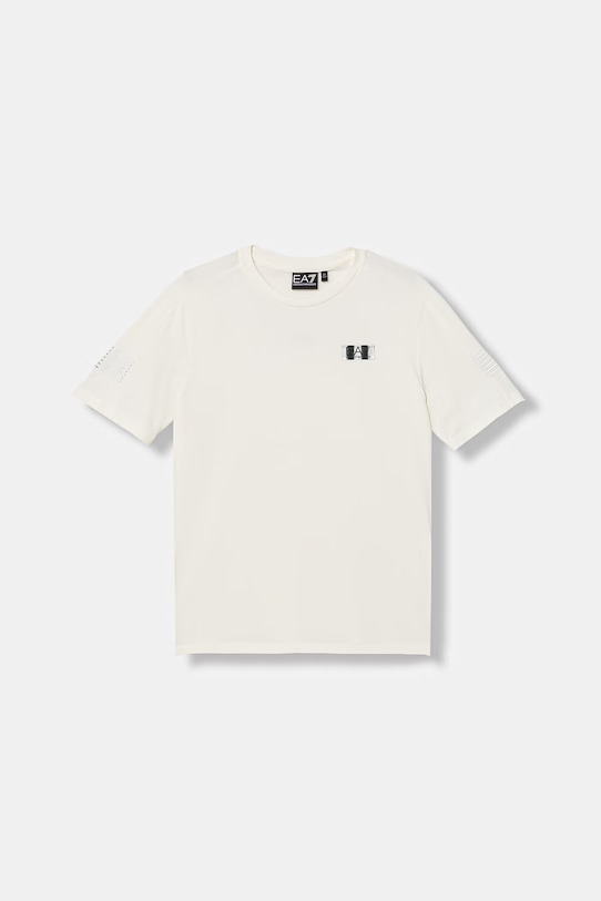 EA7 Emporio Armani t-shirt dziecięcy z elastanem beżowy 7B000312.AF10373