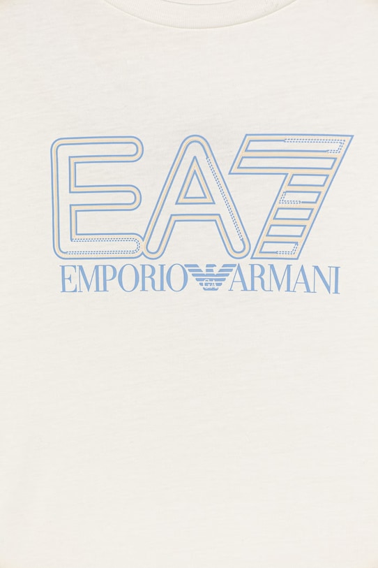 Chłopiec EA7 Emporio Armani t-shirt bawełniany dziecięcy 7B000295.AF10375 beżowy