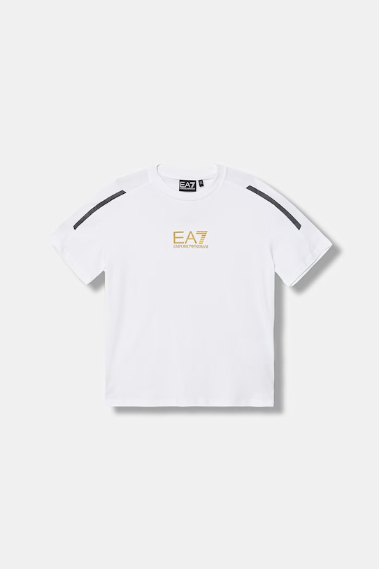 EA7 Emporio Armani футболка для детей из хлопка с эластаном белый 7B000268.AF10373