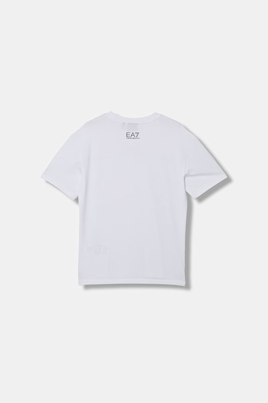 EA7 Emporio Armani t-shirt dziecięcy bawełniany 7B000262.AF12874 biały SS26