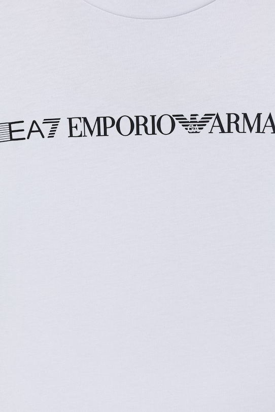 Chłopiec EA7 Emporio Armani t-shirt dziecięcy bawełniany 7B000262.AF12874 biały