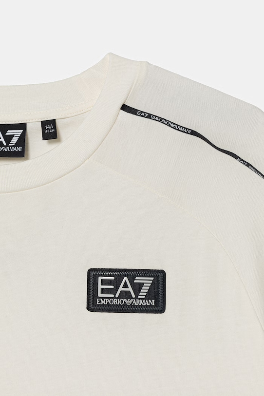 Chłopiec EA7 Emporio Armani t-shirt dziecięcy bawełniany 7B000251.AF10375 beżowy