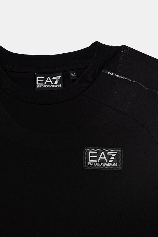 Chłopiec EA7 Emporio Armani t-shirt dziecięcy bawełniany 7B000251.AF10375 czarny