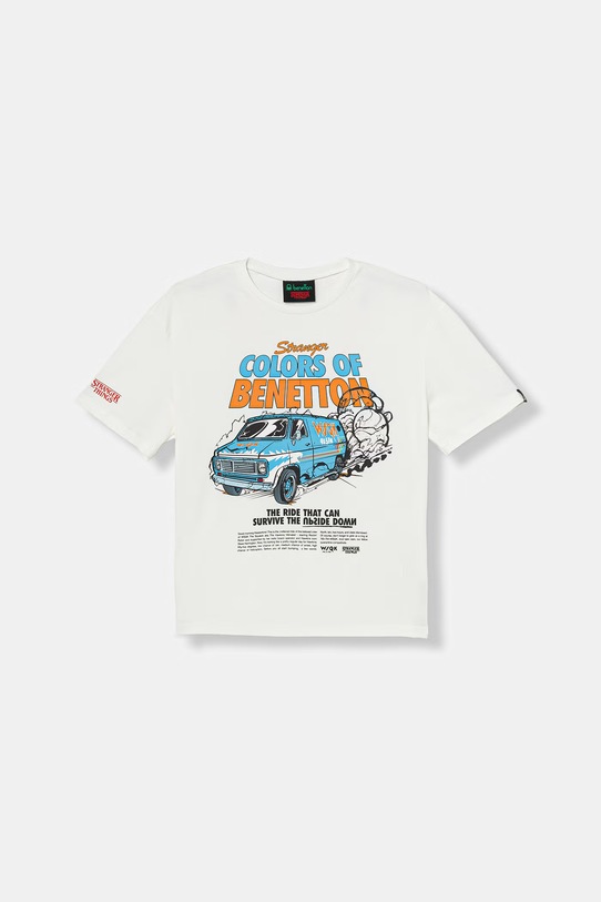 United Colors of Benetton T-shirt dziecięcy bawełniany biały 3BL0C10R0.G.Seasonal