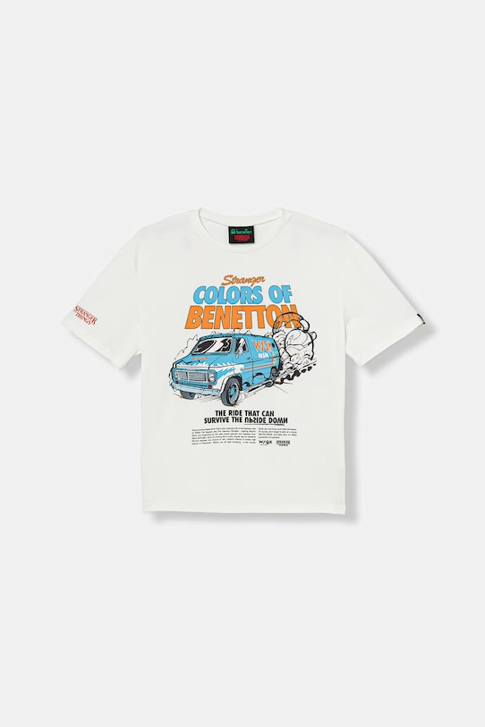 United Colors of Benetton T-shirt dziecięcy bawełniany biały 3BL0C10R0.G.Seasonal