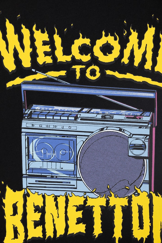 Chłopiec United Colors of Benetton t-shirt dziecięcy bawełniany 3BL0C10R0.G.Seasonal czarny