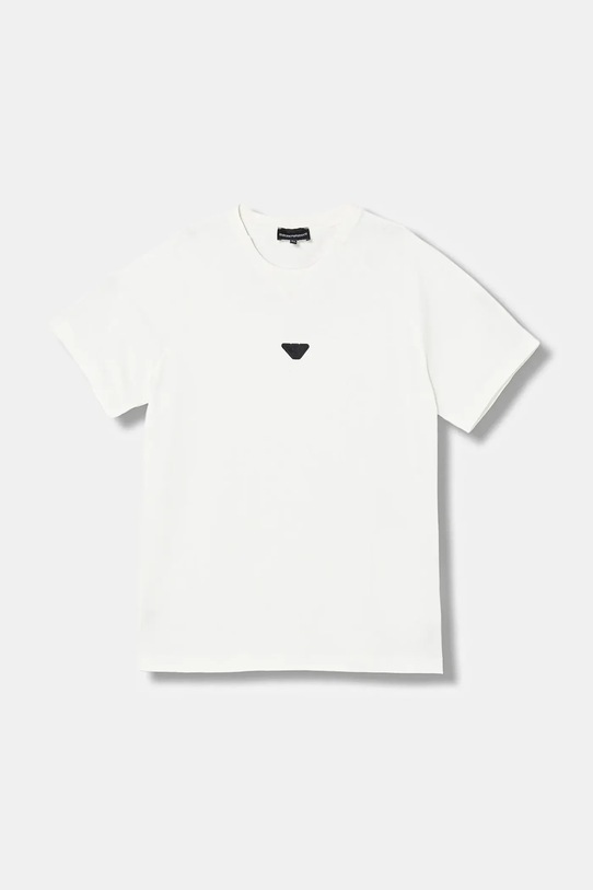Emporio Armani t-shirt bawełniany dziecięcy aplikacja biały EB000943.AF13715