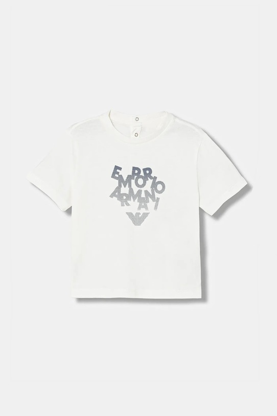 Emporio Armani t-shirt bawełniany niemowlęcy 3-pack EB001324.AF14503 turkusowy SS26