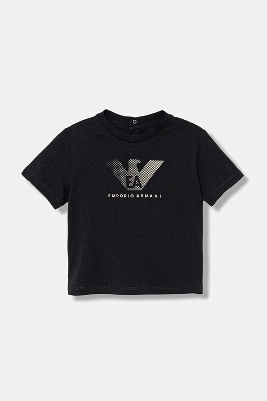Emporio Armani t-shirt bawełniany niemowlęcy 3-pack turkusowy EB001324.AF14503