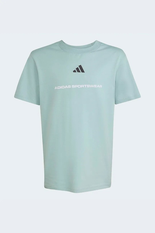 adidas tricou pentru copii, din bumbac KG5190 turcoaz SS26