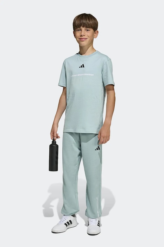 Chlapec Adidas Tričko detské bavlnené KG5190 tyrkysová