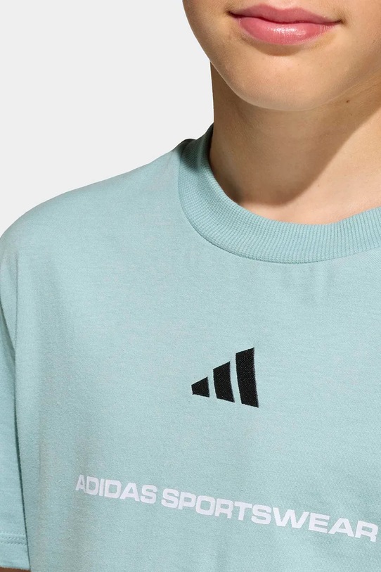 adidas tričko dětské bavlněné KG5190 tyrkysová