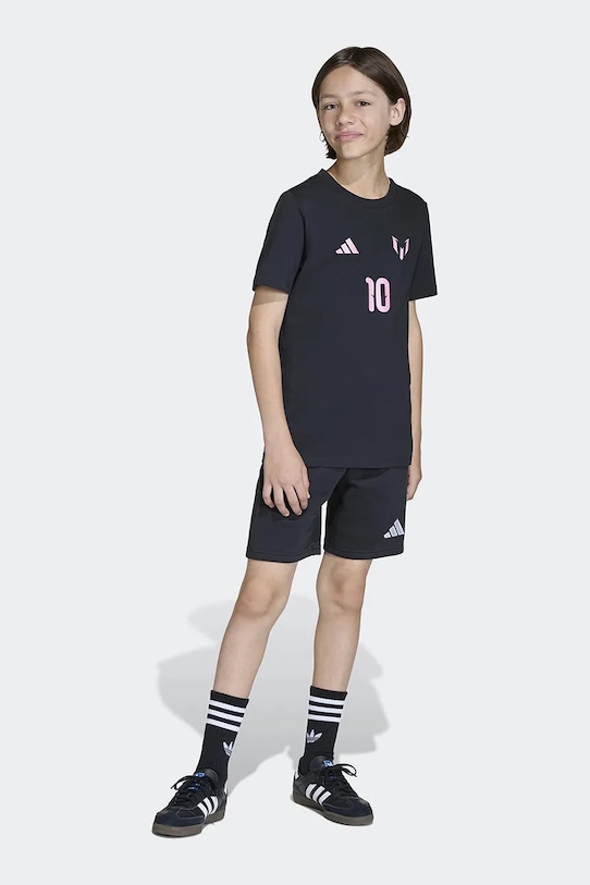 Παιδικό βαμβακερό μπλουζάκι adidas Performance MESSI μαύρο KG4924