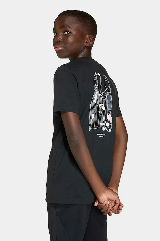 Дитяча бавовняна футболка adidas Performance MESSI чорний KB9476