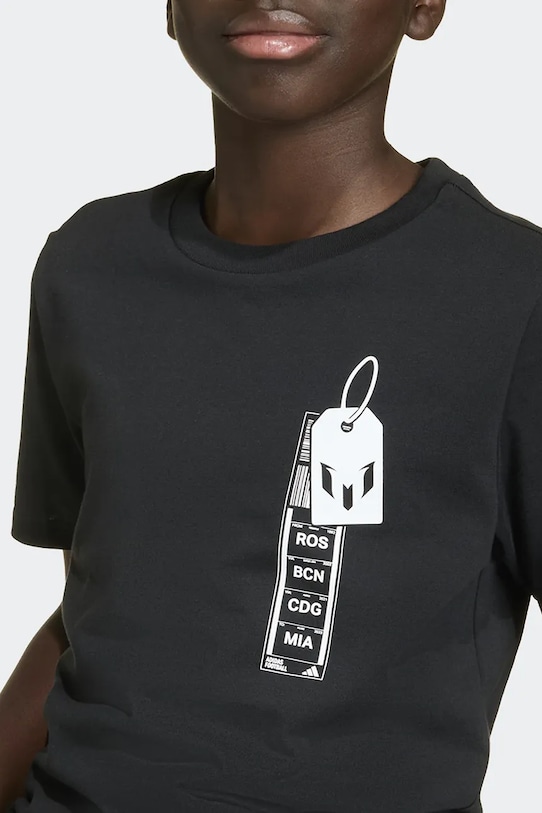 Дитяча бавовняна футболка adidas Performance MESSI KB9476 чорний