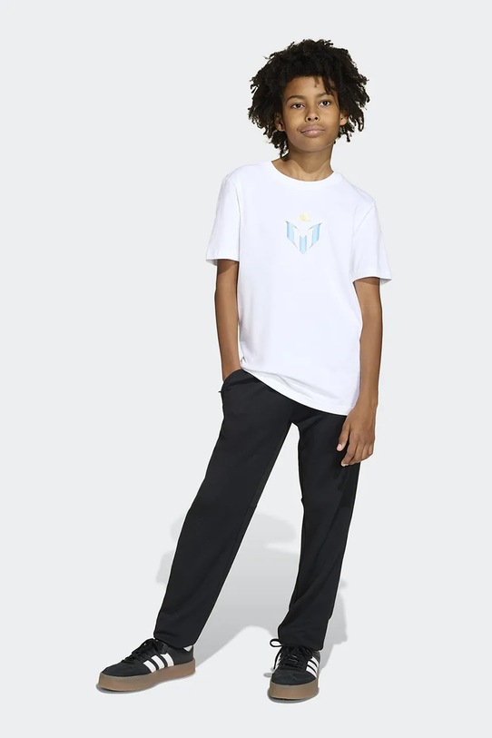 Παιδικό βαμβακερό μπλουζάκι adidas Performance MESSI λευκό KB9472