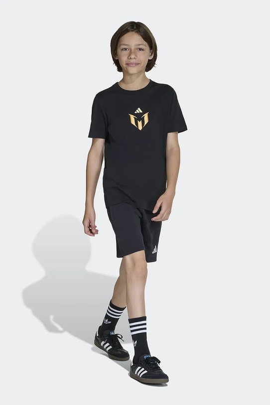Παιδικό βαμβακερό μπλουζάκι adidas Performance MESSI μαύρο KB9513