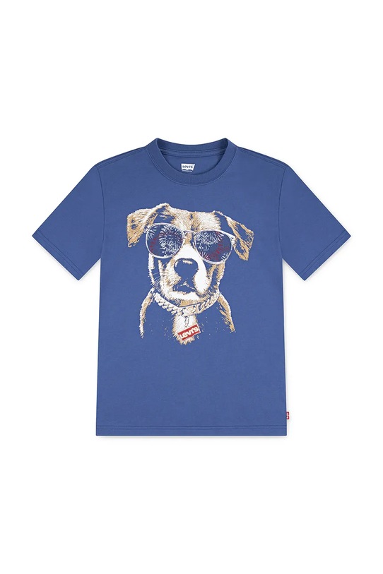 Levi's t-shirt dziecięcy PATRIOTIC PUP TEE okrągły niebieski 8EP645