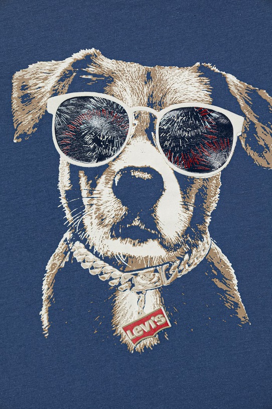 Chłopiec Levi's t-shirt dziecięcy PATRIOTIC PUP TEE 8EP645 niebieski