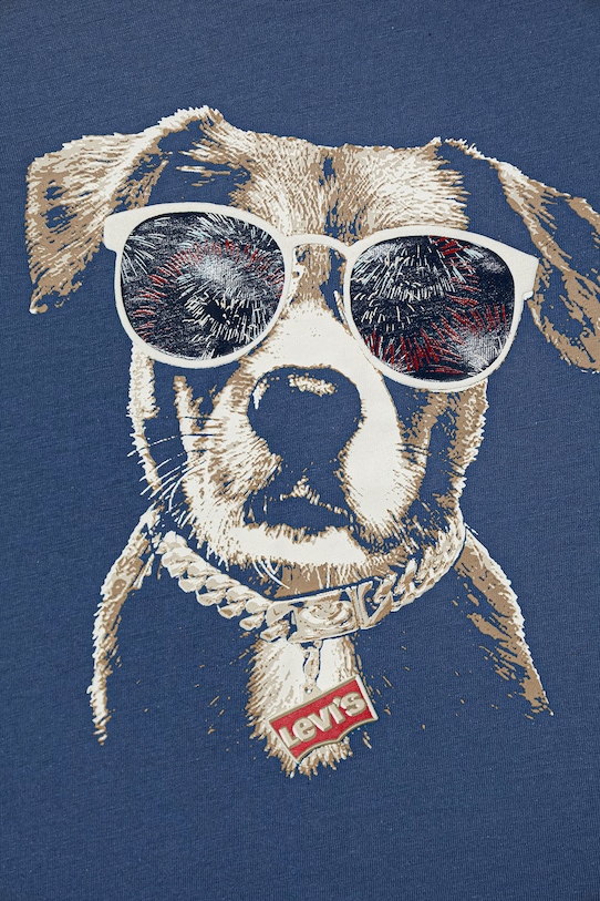 Chłopiec Levi's t-shirt dziecięcy PATRIOTIC PUP TEE 8EP645 niebieski