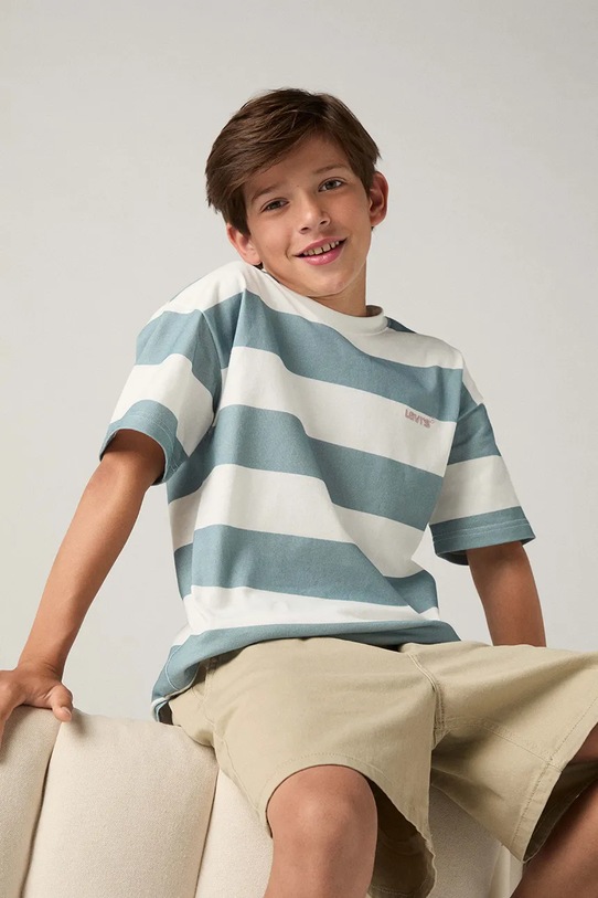 Levi's t-shirt dziecięcy BIG STRIPE TEE pozostałe niebieski 9EP864