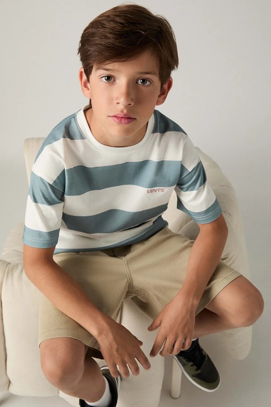 Levi's t-shirt dziecięcy BIG STRIPE TEE 9EP864 niebieski