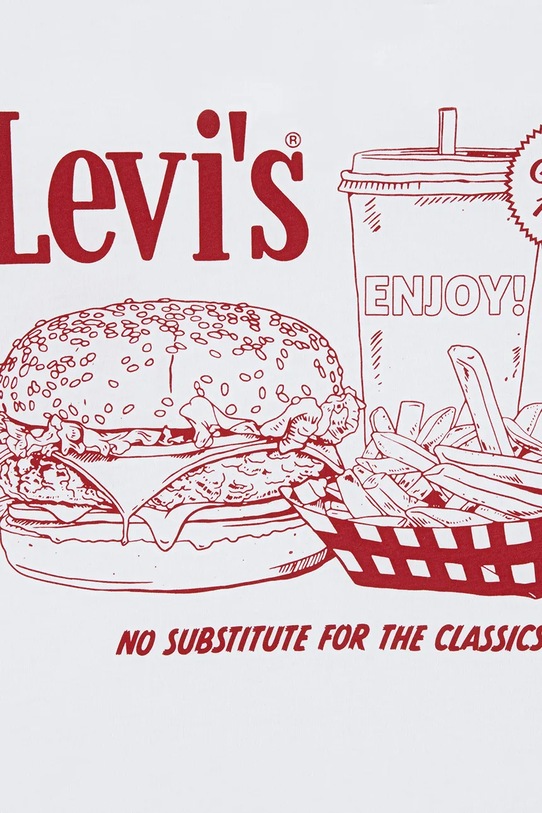Levi's t-shirt dziecięcy BURGER MEAL TEE 9ER096 biały