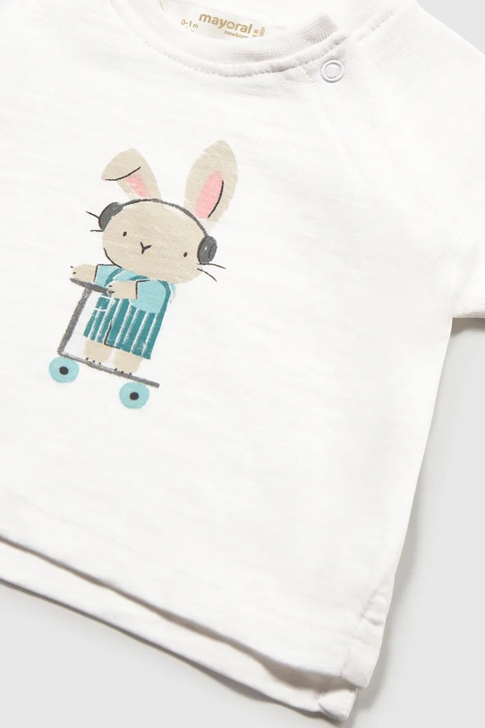 Mayoral Newborn t-shirt bawełniany niemowlęcy 2-pack biały 1074.1P.Newborn.PPY2