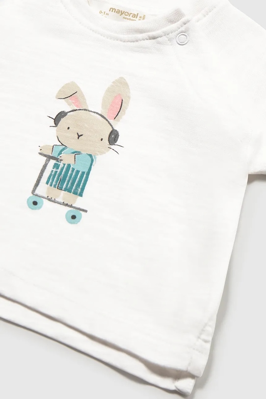 Mayoral Newborn tricou din bumbac pentru bebeluși 2-pack alb 1074.1P.Newborn.PPY2