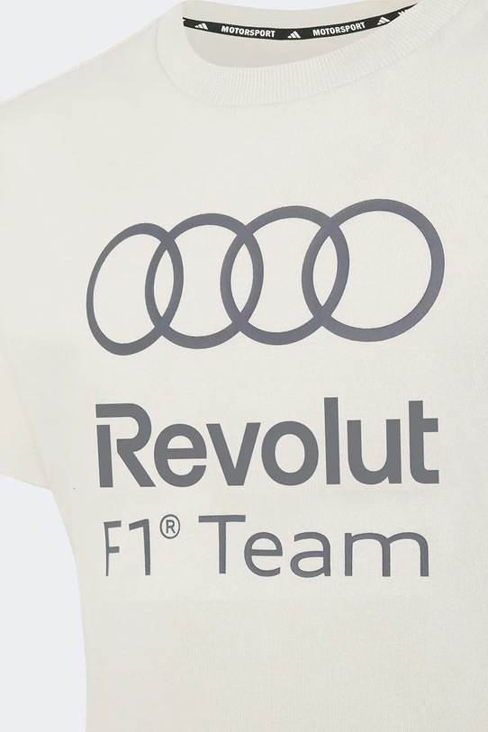 Chłopiec adidas Performance t-shirt dziecięcy bawełniany AUDI KF0909 beżowy