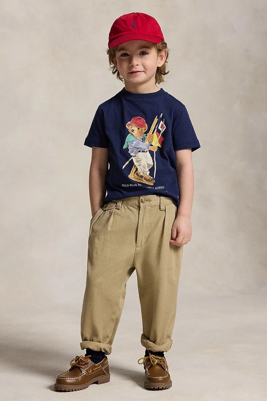 Detské bavlnené tričko Polo Ralph Lauren tmavomodrá 322A12428001