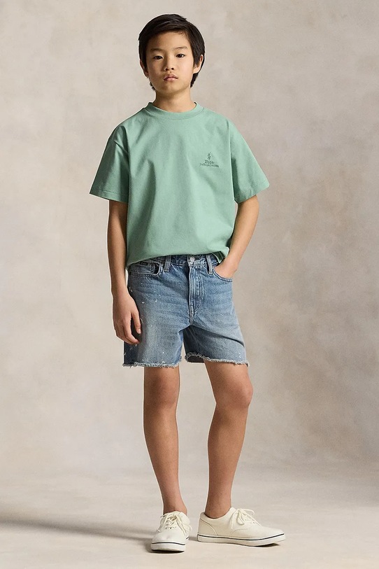 Polo Ralph Lauren t-shirt bawełniany dziecięcy turkusowy 323A12286002