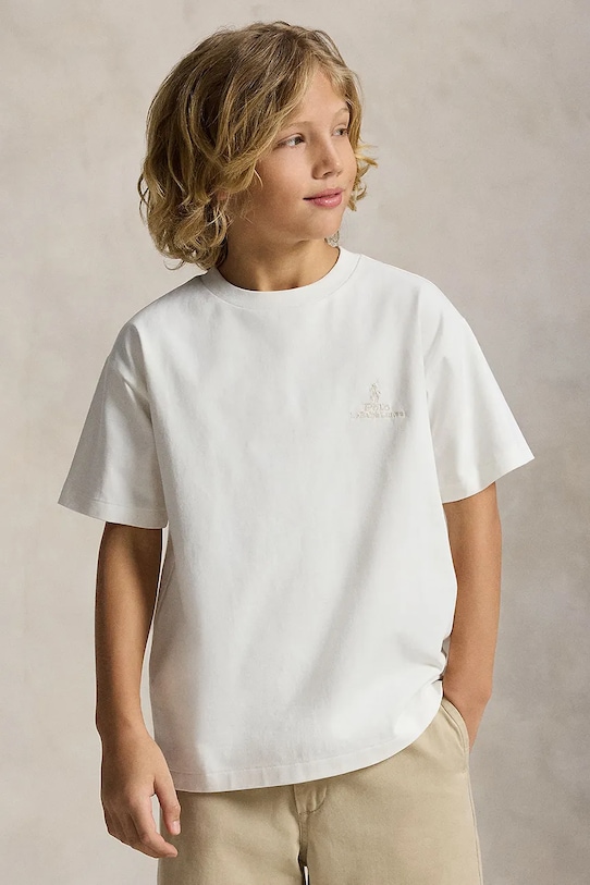 Detské bavlnené tričko Polo Ralph Lauren nášivka biela 323A12286004