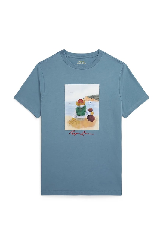 Παιδικό βαμβακερό μπλουζάκι Polo Ralph Lauren στάμπα μπλε 323A12424001