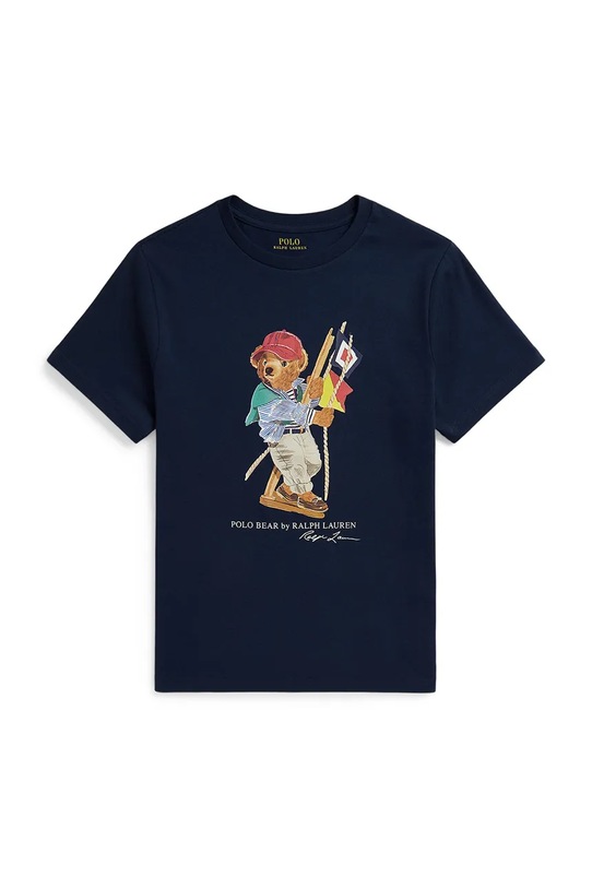 Παιδικό βαμβακερό μπλουζάκι Polo Ralph Lauren στάμπα σκούρο μπλε 323A12428002