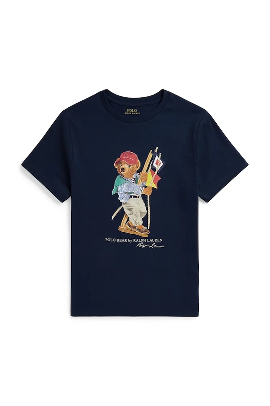 Παιδικό βαμβακερό μπλουζάκι Polo Ralph Lauren στάμπα σκούρο μπλε 323A12428002