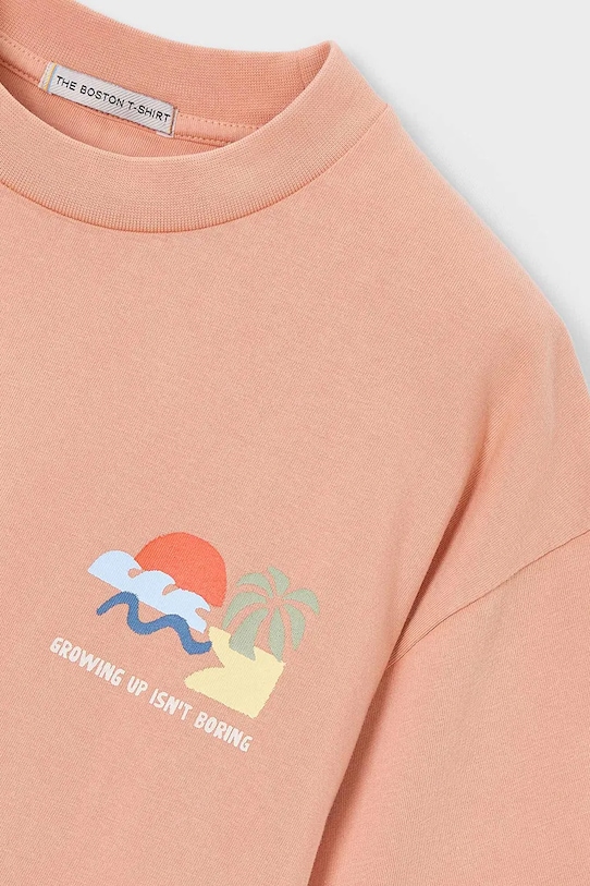 Παιδικό βαμβακερό μπλουζάκι Mayoral Boston by Mayoral πορτοκαλί 6041.7H.Boston.PPY2